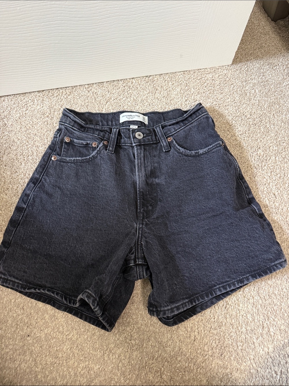 Abercrombie & Fitch Washed Black Jean Shorts